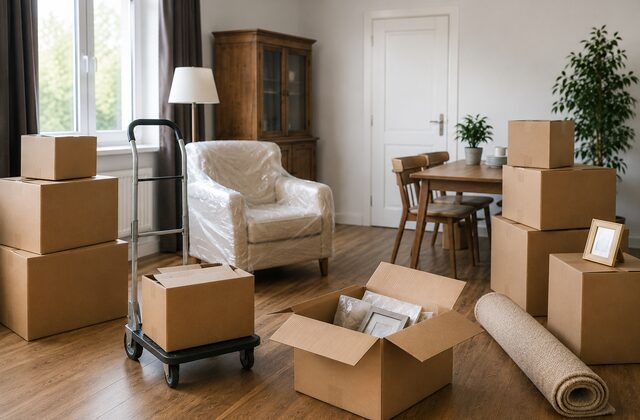 Seniorenverhuizing met verhuisdozen