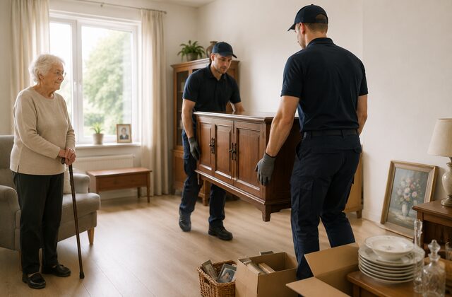 Seniorenwoning met ingepakte verhuisdozen